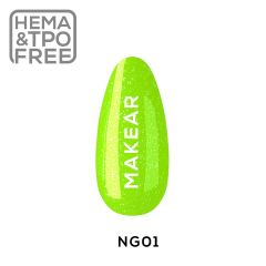 Makear NG01 Gel Polish Neon Glitter Jamaica 8 ml