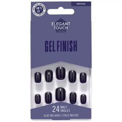 Elegant Touch False Nails Gel Finish Inky Blue
