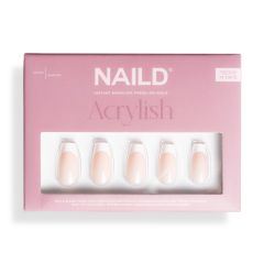 NAILD Softgel Press-On Nails French White Coffin
