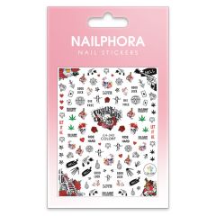 Nailphora Nail Stickers Skull Gun