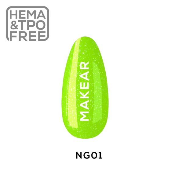 Makear NG01 Gel Polish Neon Glitter Jamaica 8 ml