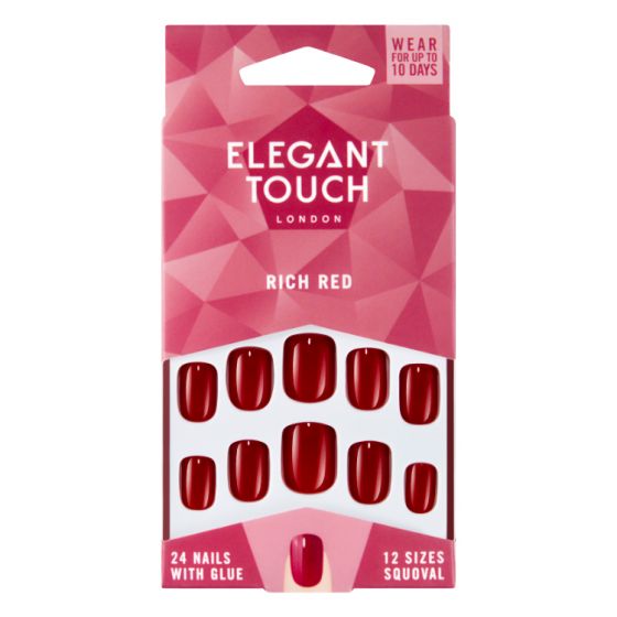 Elegant Touch Rich Red Nails