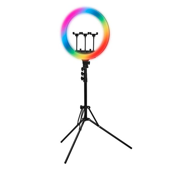 Glow 18" RGB Ringlampe mit Stativ 45W 