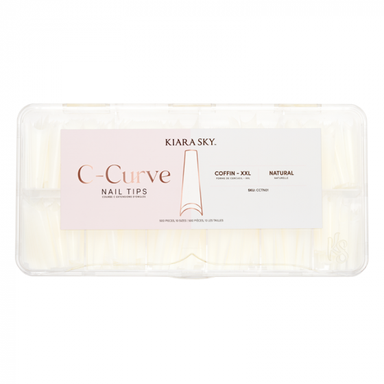 Kiara Sky C-Curve Nail Tips Coffin XXL Natural