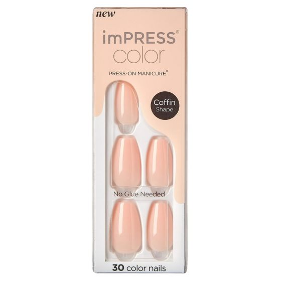 Kiss imPRESS Color Press-on Manicure Coffin Bubble Kiss