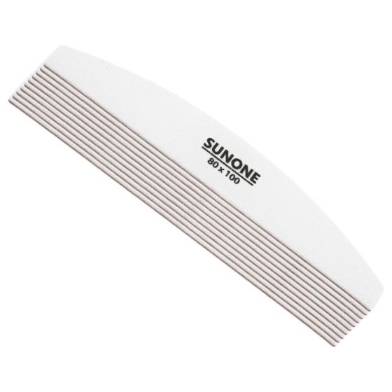 Sunone Nagelfeile Weiß Halbmond 80/100 10 Stück